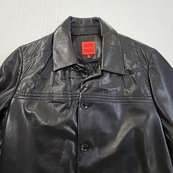 Cole Haan City Lambskin Leather Car Coat Men's Small Black Removable Lining EUC - Picture 6 of 16